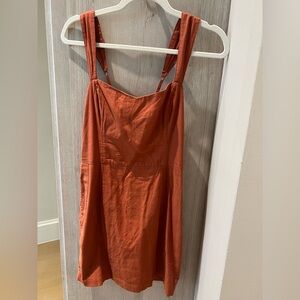 Abercrombie & Fitch Linen Dress in Rust